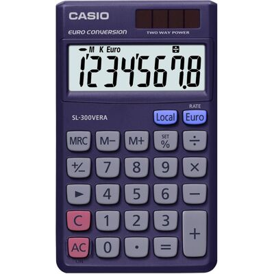 Casio Calculatrice, Calculatrice de poche SL-300VERA (Fonctionnement sur piles, Panneau solaire) - Publicité Casio Calculatrice, Calculatrice de poche SL-300VERA (Fonctionnement sur piles, Panneau solaire) - Publicité