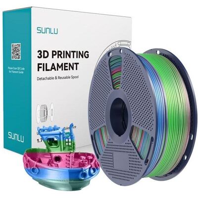 Sunlu PLA+ Seidenfilament (Regenbogen) 06 (PLA+ LECTURE, 1.75 mm, 1000 g), Filament 3D, Multicolore - Publicité Sunlu PLA+ Seidenfilament (Regenbogen) 06 (PLA+ LECTURE, 1.75 mm, 1000 g), Filament 3D, Multicolore - Publicité
