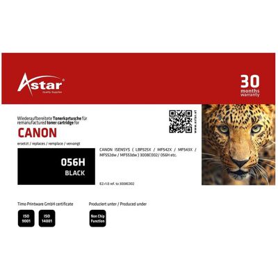 Astar, Toner, AS20453 CANON 056H LBP Cartridge black rebuilt 21.000Seiten - Publicité Astar, Toner, AS20453 CANON 056H LBP Cartridge black rebuilt 21.000Seiten - Publicité