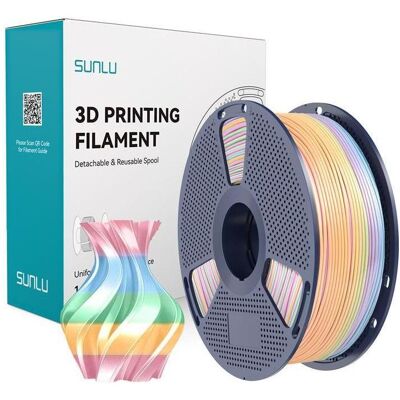 Sunlu PLA+ Seidenfilament (Regenbogen) 04 (PLA+ LECTURE, 1000 g, 1.75 mm), Filament 3D, Multicolore - Publicité Sunlu PLA+ Seidenfilament (Regenbogen) 04 (PLA+ LECTURE, 1000 g, 1.75 mm), Filament 3D, Multicolore - Publicité