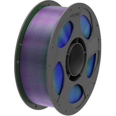 Anycubic PLA Silk Filament Tri-Color: Blue Green Purple (1000 g, 1.75 mm), Filament 3D, Multicolore - Publicité Anycubic PLA Silk Filament Tri-Color: Blue Green Purple (1000 g, 1.75 mm), Filament 3D, Multicolore - Publicité