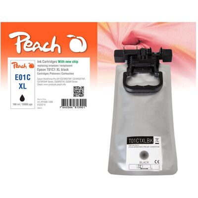Peach, Cartouche d'impression, Tintenpatrone schwarz kompatibel zu Epson T01C1, C13T01C100 - Publicité Peach, Cartouche d'impression, Tintenpatrone schwarz kompatibel zu Epson T01C1, C13T01C100 - Publicité