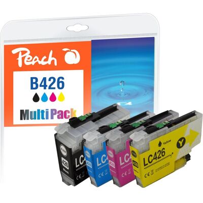 Peach, Cartouche d'impression, Spar Pack Tintenpatronen kompatibel zu Brother LC-426, LC-426VALP - Publicité Peach, Cartouche d'impression, Spar Pack Tintenpatronen kompatibel zu Brother LC-426, LC-426VALP - Publicité