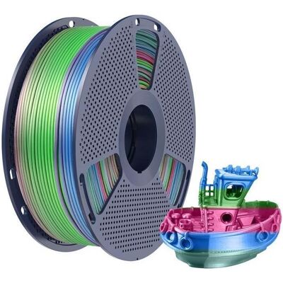 Sunlu PLA+ Seidenfilament (Regenbogen) 06 (PLA+ LECTURE, 1000 g, 1.75 mm), Filament 3D, Multicolore - Publicité Sunlu PLA+ Seidenfilament (Regenbogen) 06 (PLA+ LECTURE, 1000 g, 1.75 mm), Filament 3D, Multicolore - Publicité