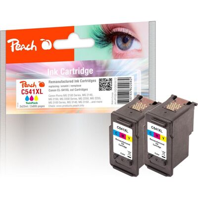 Peach, Cartouche d'impression, Lot de deux têtes d'impression couleur compatibles avec Canon CL-541XLC, 5226B004 - Publicité Peach, Cartouche d'impression, Lot de deux têtes d'impression couleur compatibles avec Canon CL-541XLC, 5226B004 - Publicité