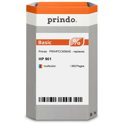 Prindo, Cartouche d'impression, compatible avec HP 901 plusieurs couleurs - Publicité Prindo, Cartouche d'impression, compatible avec HP 901 plusieurs couleurs - Publicité