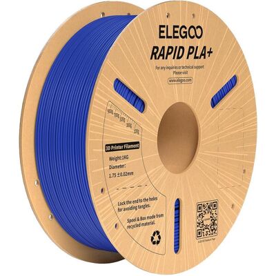 Elegoo RAPID PLA+ 1,75 mm BLEU 1 kg (PLA, 1000 g, 1.75 mm), Filament 3D, Bleu - Publicité Elegoo RAPID PLA+ 1,75 mm BLEU 1 kg (PLA, 1000 g, 1.75 mm), Filament 3D, Bleu - Publicité