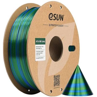 Filament eSUN ePLA-Silk Candy Bleu-Vert - Imprimante 3D - Publicité Filament eSUN ePLA-Silk Candy Bleu-Vert - Imprimante 3D - Publicité