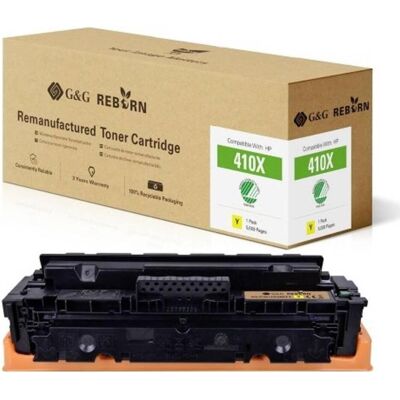 G&G Toner Jaune Reborn pour HP 410X - Écologique, Haute Qualité - Publicité G&G Toner Jaune Reborn pour HP 410X - Écologique, Haute Qualité - Publicité