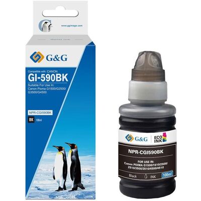G&G, Cartouche d'impression, Nachfüllpatrone Canon GI-590BK/1603C001 Schwarz(100 ml) (CF) - Publicité G&G, Cartouche d'impression, Nachfüllpatrone Canon GI-590BK/1603C001 Schwarz(100 ml) (CF) - Publicité