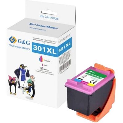 G&G, Cartouche d'impression, Cartouche d'impression XL compatible HP-301XL/CC564EE, couleur - Publicité G&G, Cartouche d'impression, Cartouche d'impression XL compatible HP-301XL/CC564EE, couleur - Publicité