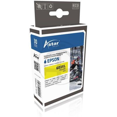 Astar, Cartouche d'impression, Epson Singlepack Ink Nr.603XL yell. T03A4 avec puce - Eps. Encre Singlepack (Y) - Publicité Astar, Cartouche d'impression, Epson Singlepack Ink Nr.603XL yell. T03A4 avec puce - Eps. Encre Singlepack (Y) - Publicité