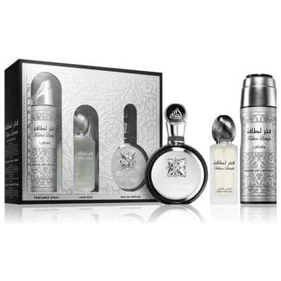 Lattafa, Set cadeau beauté, Fakhar (Coffret de parfum) - Publicité Lattafa, Set cadeau beauté, Fakhar (Coffret de parfum) - Publicité