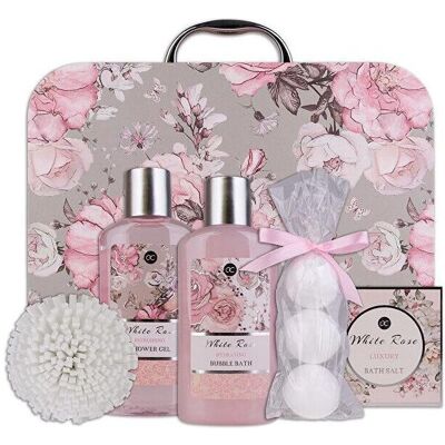 Accentra, Set cadeau beauté, Coffret cadeau présenté dans un étui en papier « White Rose » - Publicité Accentra, Set cadeau beauté, Coffret cadeau présenté dans un étui en papier « White Rose » - Publicité