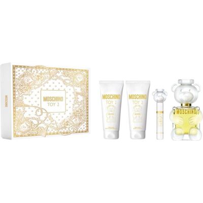 Moschino, Set cadeau beauté, Ensemble Cadeau Jouet 2 (Coffret de parfum, Set soin du corps) - Publicité Moschino, Set cadeau beauté, Ensemble Cadeau Jouet 2 (Coffret de parfum, Set soin du corps) - Publicité