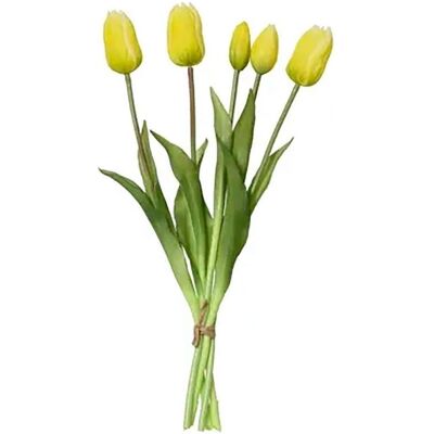 Everlands, Plantes artificielles, Yellow tulips bouquet made of polypropylene, 15 x 15 x 40 cm (40 cm) - Publicité Everlands, Plantes artificielles, Yellow tulips bouquet made of polypropylene, 15 x 15 x 40 cm (40 cm) - Publicité
