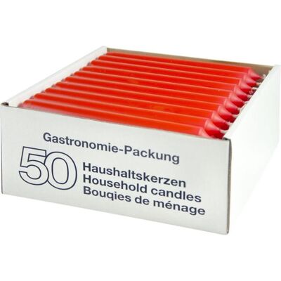 Magni, Bougie, Bougies ménagères 21 x 195 mm, rouges, lot de 50 (50 pcs) - Publicité Magni, Bougie, Bougies ménagères 21 x 195 mm, rouges, lot de 50 (50 pcs) - Publicité