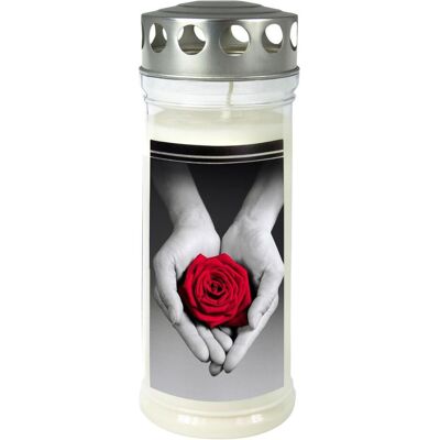 Magni, Bougie, Bougie commémorative 75 x 210 mm, rose/main (1 pcs) - Publicité Magni, Bougie, Bougie commémorative 75 x 210 mm, rose/main (1 pcs) - Publicité