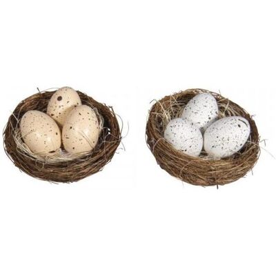 Rayher, Déco de Pâques, Nid d'oiseau décoratif avec 3 oeufs, 6.5cm, 2 pièces (2x) - Publicité Rayher, Déco de Pâques, Nid d'oiseau décoratif avec 3 oeufs, 6.5cm, 2 pièces (2x) - Publicité