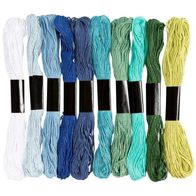 Creativ Company Embroidery thread, Fil + laine, Multicolore, Bleu, Vert - Publicité Creativ Company Embroidery thread, Fil + laine, Multicolore, Bleu, Vert - Publicité