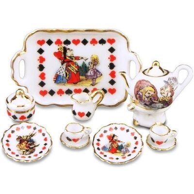 Reutter, Miniatures, Coffee Service with Tray, Alice in Wonderland - Publicité Reutter, Miniatures, Coffee Service with Tray, Alice in Wonderland - Publicité