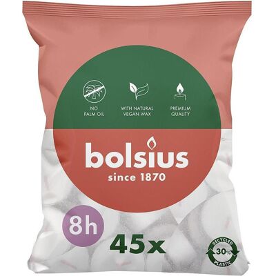 Bolsius Ensemble de 45 bougies chauffe-plat de 8 heures - Publicité Bolsius Ensemble de 45 bougies chauffe-plat de 8 heures - Publicité
