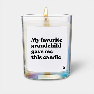 Chatty Candles, Bougie parfumée, Bougie parfumée Woody My favorite grandchild gave me this candle - Publicité Chatty Candles, Bougie parfumée, Bougie parfumée Woody My favorite grandchild gave me this candle - Publicité