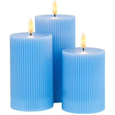 Sirius, Bougie à LED, Set de bougies LED Smilla, Ø 7.5cm, bleu, 3 pièces, rechargeable (3x) - Publicité Sirius, Bougie à LED, Set de bougies LED Smilla, Ø 7.5cm, bleu, 3 pièces, rechargeable (3x) - Publicité