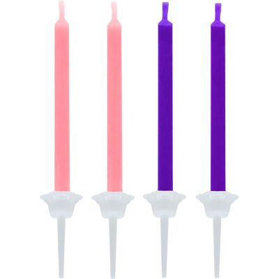 Idena, Bougie, Bougies avec flamme colorée rose/lilas 12pcs (12 pcs) - Publicité Idena, Bougie, Bougies avec flamme colorée rose/lilas 12pcs (12 pcs) - Publicité