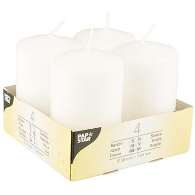 Papstar, Bougie, 10483 Bougie de cire Cylindre (e) (4 pcs) - Publicité Papstar, Bougie, 10483 Bougie de cire Cylindre (e) (4 pcs) - Publicité