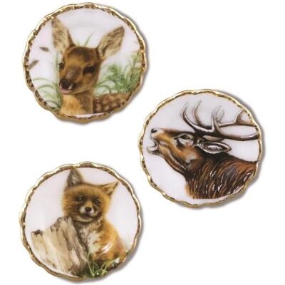 Reutter, Miniatures, 001.390/5 - Assiette murale "Animaux de la forêt", miniature - Publicité Reutter, Miniatures, 001.390/5 - Assiette murale "Animaux de la forêt", miniature - Publicité