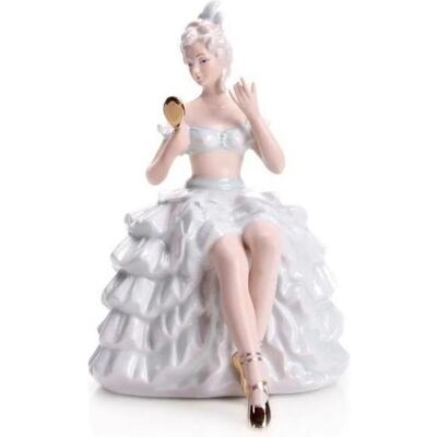Wagner, Figurines et sculptures décoratives, 784 M - Dame au miroir Figurine en porcelaine, 21 cm, chair mate - Publicité Wagner, Figurines et sculptures décoratives, 784 M - Dame au miroir Figurine en porcelaine, 21 cm, chair mate - Publicité