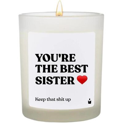 Chatty Candles, Bougie parfumée, Bougie parfumée Woody You're the best sister - Publicité Chatty Candles, Bougie parfumée, Bougie parfumée Woody You're the best sister - Publicité