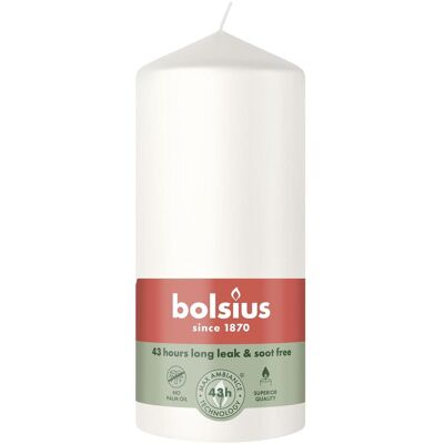 6x Bolsius, Bougie, Stumpenkerze 130/68mm weiss (1 pcs) - Publicité 6x Bolsius, Bougie, Stumpenkerze 130/68mm weiss (1 pcs) - Publicité