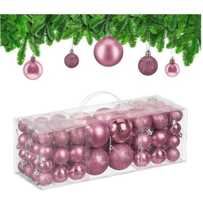 Relaxdays, Décorations de sapin de Noël, 76 boules de Noël (76x) - Publicité Relaxdays, Décorations de sapin de Noël, 76 boules de Noël (76x) - Publicité