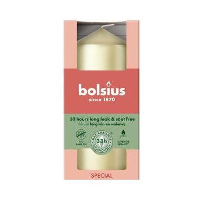 Bolsius, Bougie, Bougie ronde 120/58 Metallic White Silver - Publicité Bolsius, Bougie, Bougie ronde 120/58 Metallic White Silver - Publicité