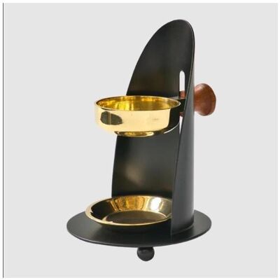 Crottendorfer, Parfum d'ambiance : accessoires, CRO2048 - Brûleur d'encens en laiton noir, réglable en hauteur - Publicité Crottendorfer, Parfum d'ambiance : accessoires, CRO2048 - Brûleur d'encens en laiton noir, réglable en hauteur - Publicité