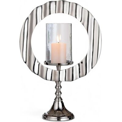 GILDE Luminaire CASABLANCA - Porte-bougies, Argent, 32cm x 46cm x 13cm - Publicité GILDE Luminaire CASABLANCA - Porte-bougies, Argent, 32cm x 46cm x 13cm - Publicité