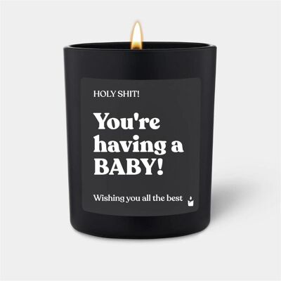 Chatty Candles, Bougie parfumée, Bougie parfumée Flowery You're having a BABY! - Publicité Chatty Candles, Bougie parfumée, Bougie parfumée Flowery You're having a BABY! - Publicité