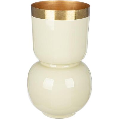 Vase métallique GILDE Roro - Beige, 18cm Diamètre, 31,5cm Hauteur - Publicité Vase métallique GILDE Roro - Beige, 18cm Diamètre, 31,5cm Hauteur - Publicité