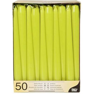 Papstar, Bougie, 81113 Bougie de cire ronde, citron vert (e) (50 pcs) - Publicité Papstar, Bougie, 81113 Bougie de cire ronde, citron vert (e) (50 pcs) - Publicité