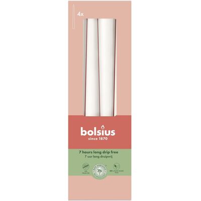 Bolsius, Bougie, Bougie conique blanche 24x245mm 4 (4 pcs) - Publicité Bolsius, Bougie, Bougie conique blanche 24x245mm 4 (4 pcs) - Publicité