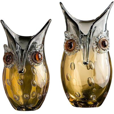 Vase en verre Gilde Hibou - Décoration artisanale - 23cm - Publicité Vase en verre Gilde Hibou - Décoration artisanale - 23cm - Publicité