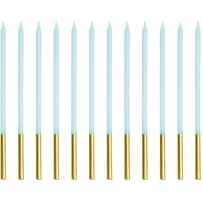 Partydeco Bougies d'anniversaire - Or et bleu clair (12 pcs) - Publicité Partydeco Bougies d'anniversaire - Or et bleu clair (12 pcs) - Publicité