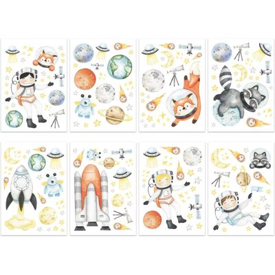 Papierdrachen, Autocollant mural, Astronautes (22 x 30 cm) - Publicité Papierdrachen, Autocollant mural, Astronautes (22 x 30 cm) - Publicité