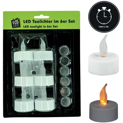 Magni, Bougie à LED, Lot de 6 bougies chauffe-plat LED avec minuterie 88294 (6x) - Publicité Magni, Bougie à LED, Lot de 6 bougies chauffe-plat LED avec minuterie 88294 (6x) - Publicité