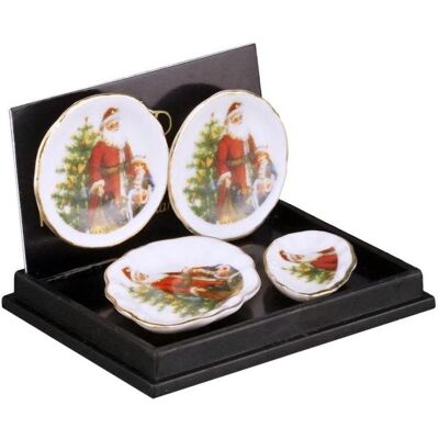 Reutter, Miniatures, 2 couverts, Père Noël - Publicité Reutter, Miniatures, 2 couverts, Père Noël - Publicité