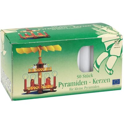Magni, Bougie, Idena 50 bougies pyramidales, blanches, 14 x 70 mm, cire, 7x14.6x7.8 cm (50 pcs) - Publicité Magni, Bougie, Idena 50 bougies pyramidales, blanches, 14 x 70 mm, cire, 7x14.6x7.8 cm (50 pcs) - Publicité