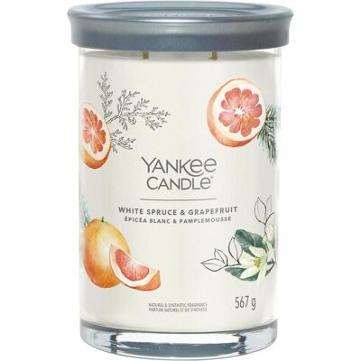 Yankee Candle, Bougie parfumée, Bougie parfumée White Spruce & Grapefruit Signature Large Tumbler - Publicité Yankee Candle, Bougie parfumée, Bougie parfumée White Spruce & Grapefruit Signature Large Tumbler - Publicité