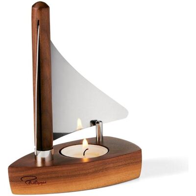Philippi Bougeoir, 353018 - Cog tealight holder w. sail - Publicité Philippi Bougeoir, 353018 - Cog tealight holder w. sail - Publicité